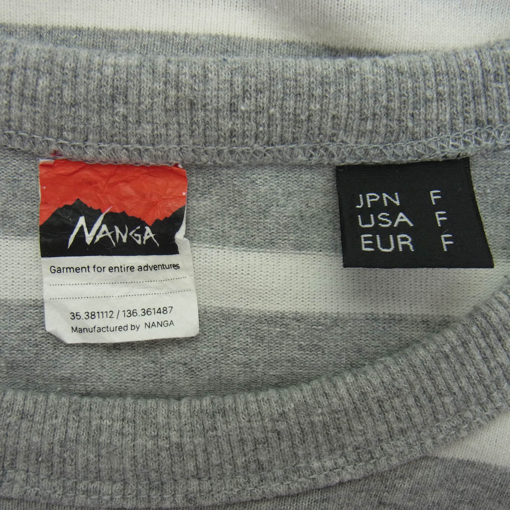 NANGA ナンガ NW2221-1G208 ECO HYBRID LOOSE FIT BORDER TEE ルーズフィット ボーダー Tシャツ 半袖カットソー グレー系 F【中古】
