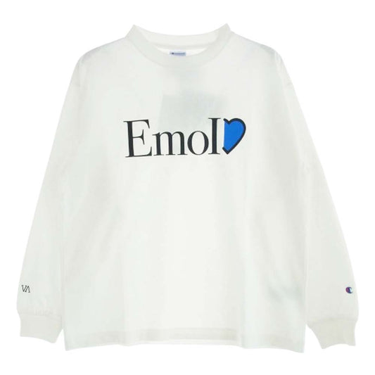 Champion チャンピオン C8-Z414 VA Emotional Intelligence ロゴ 長袖 Tシャツ ホワイト系 S【新古品】【未使用】【中古】