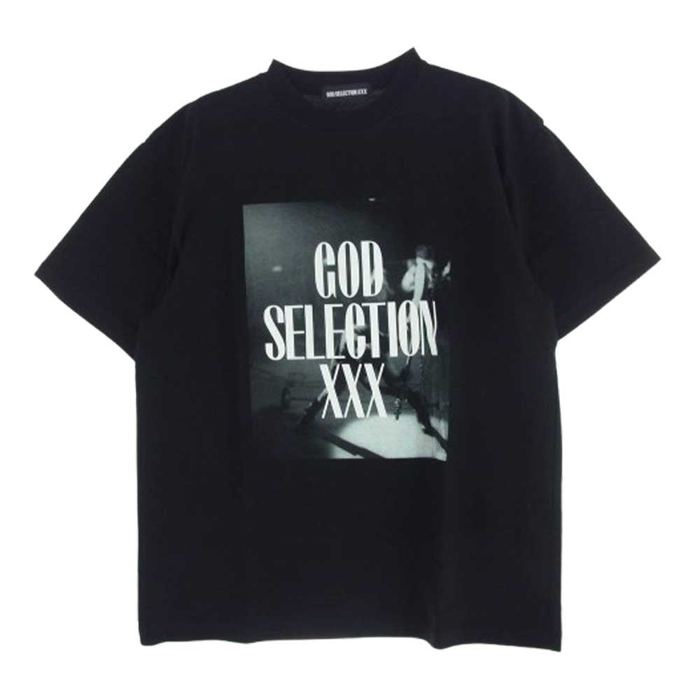 GOD SELECTION XXX ゴッドセレクション GX-A25-ST-03 T-SHIRT ロゴ プリント 半袖 Tシャツ ブラック系 M【新古品】【未使用】【中古】