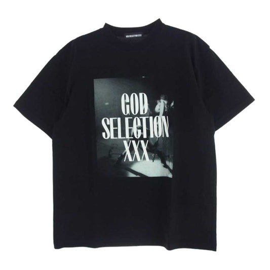 GOD SELECTION XXX ゴッドセレクション GX-A25-ST-03 T-SHIRT ロゴ プリント 半袖 Tシャツ ブラック系 M【新古品】【未使用】【中古】