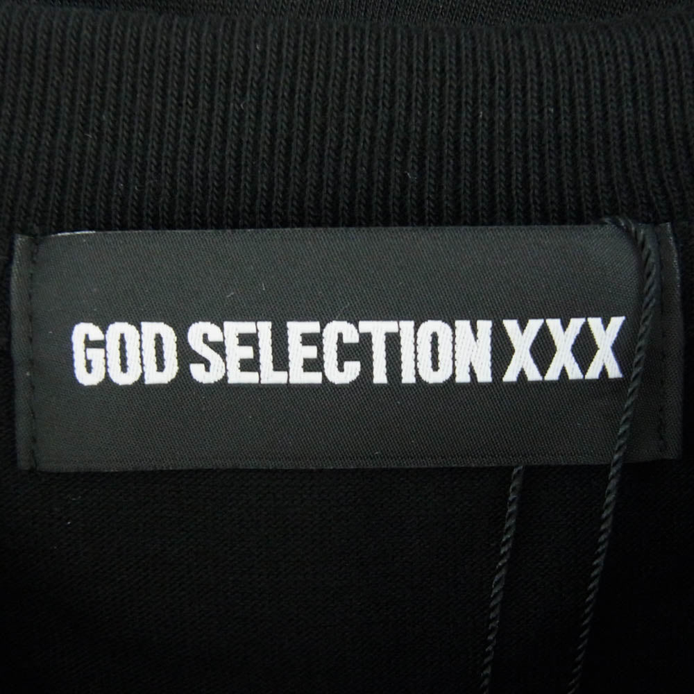 GOD SELECTION XXX ゴッドセレクション GX-A25-ST-03 T-SHIRT ロゴ プリント 半袖 Tシャツ ブラック系 M【新古品】【未使用】【中古】