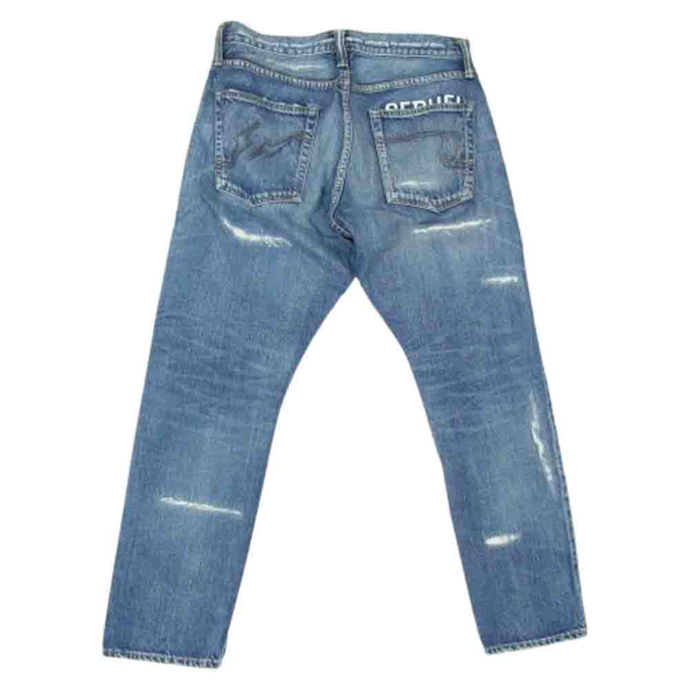 SEQUEL シークエル 22AW SQ-22AW-PT-07 DAMAGE DENIM ダメージ デニム パンツ インディゴブルー系 S【美品】【中古】