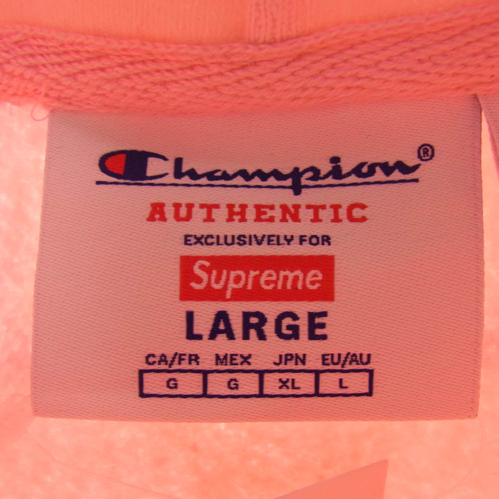 Supreme シュプリーム 25SS Champion Hooded Sweatshirt Pink チャンピオン フード スウェットシャツ ピンク系 L【新古品】【未使用】【中古】
