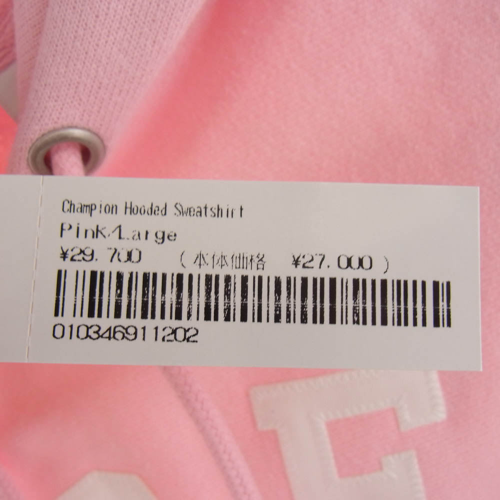Supreme シュプリーム 25SS Champion Hooded Sweatshirt Pink チャンピオン フード スウェットシャツ ピンク系 L【新古品】【未使用】【中古】