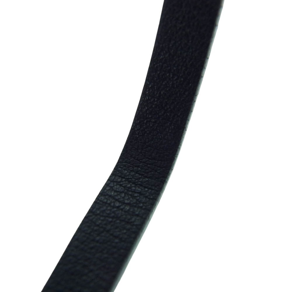 GUCCI グッチ シルバー925バックル レザー 2連 ブレスレット ブラック系【中古】