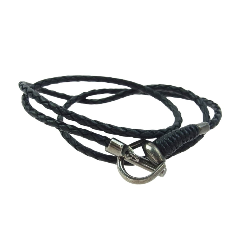 GUCCI グッチ Tバー レザー 3連 ブレスレット ブラック系【中古】