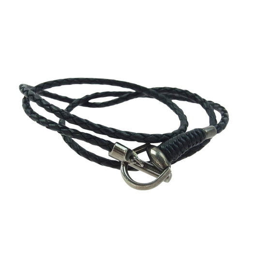 GUCCI グッチ Tバー レザー 3連 ブレスレット ブラック系【中古】