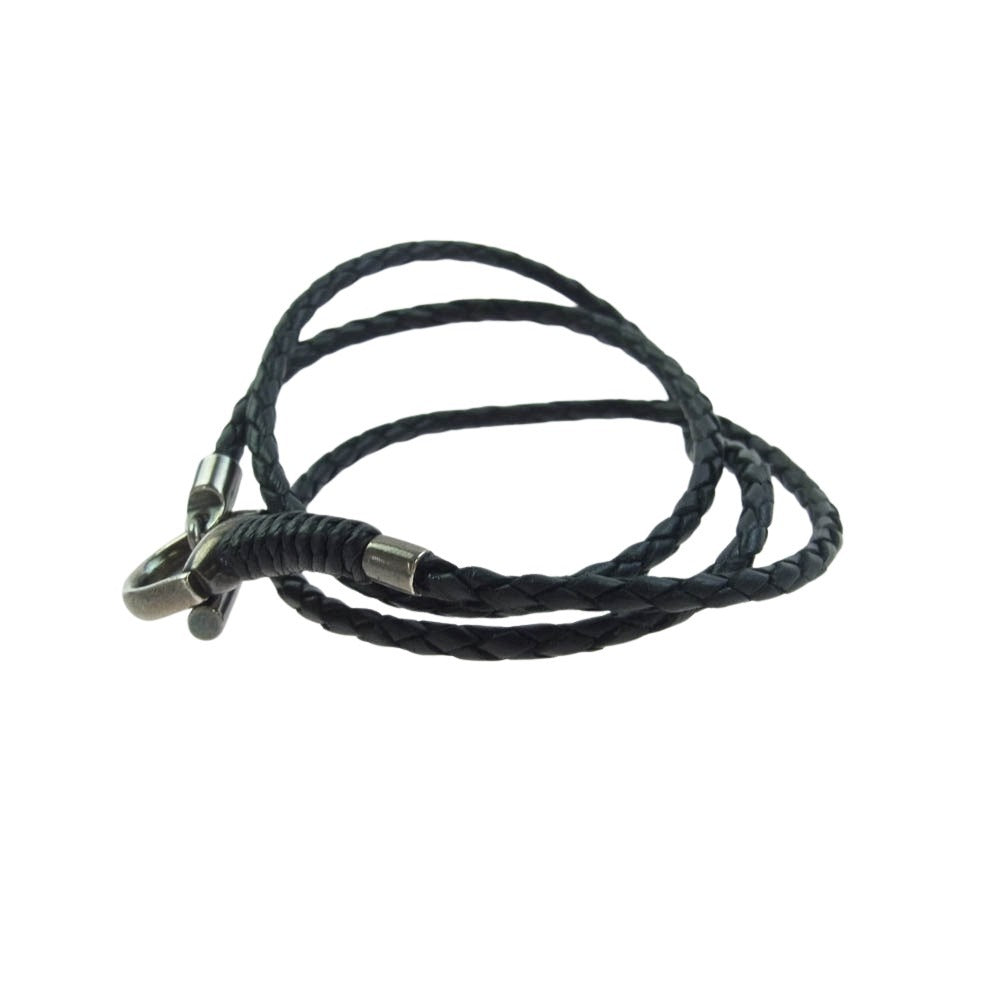 GUCCI グッチ Tバー レザー 3連 ブレスレット ブラック系【中古】