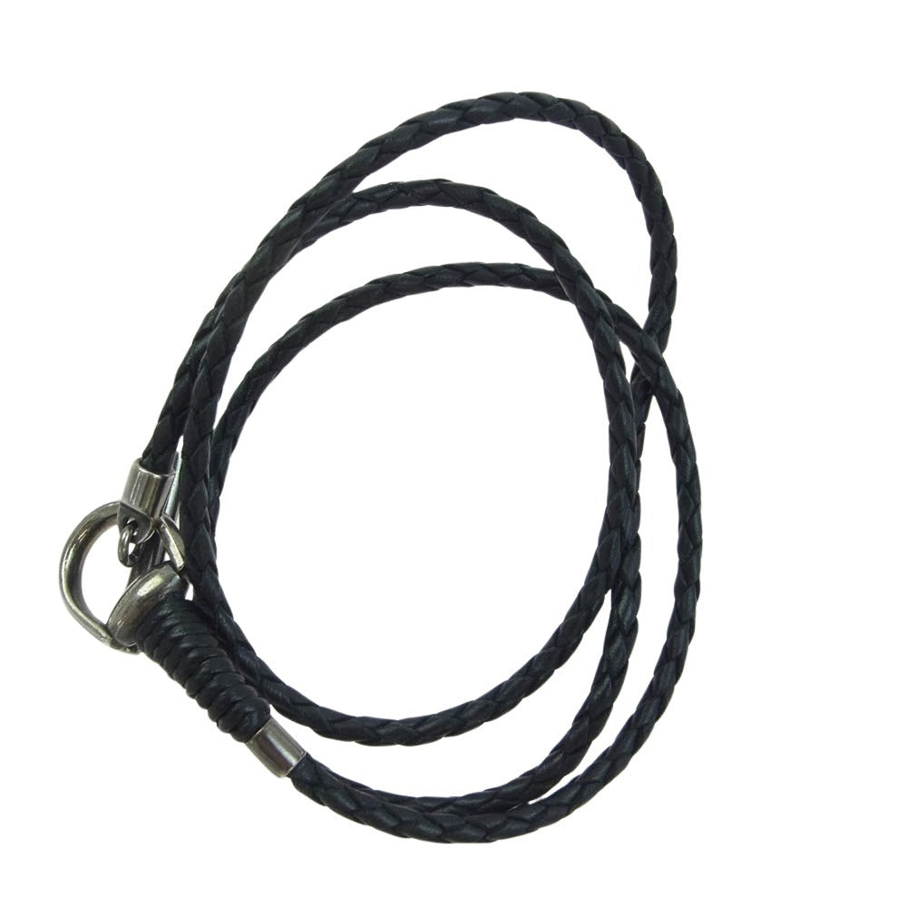 GUCCI グッチ Tバー レザー 3連 ブレスレット ブラック系【中古】