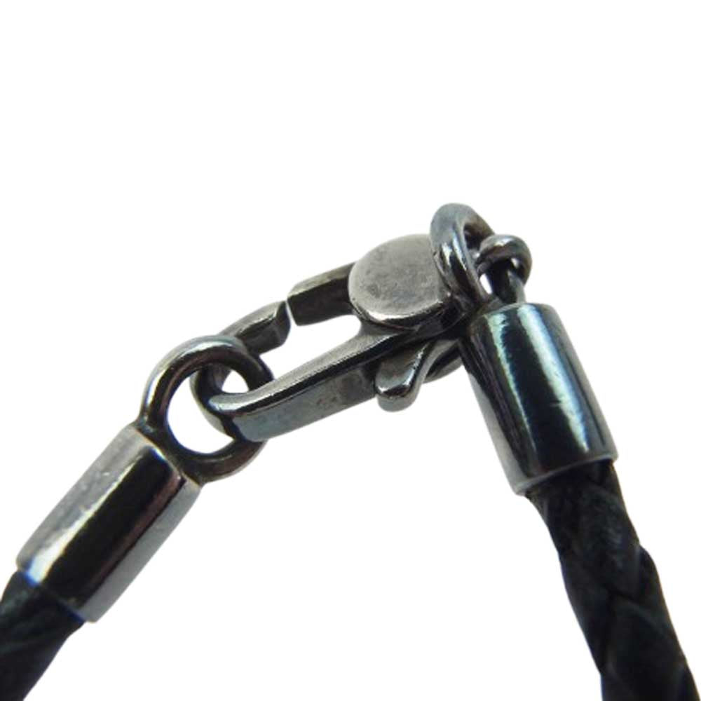 GUCCI グッチ クレストコイン レザー ネックレス ブラック系 シルバー系【中古】