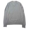 MONCLER モンクレール 510919143900 91027 MAGLIA TRICOT SCOLLO A V トリコロール Vネック ウール ロゴワッペン セーター グレー グレー系 XL【中古】
