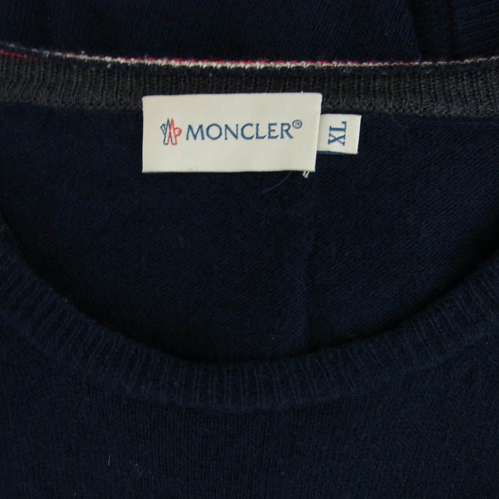 MONCLER モンクレール 420919011600 97576 MAGLIONE TRICOT GIROCOLLO クルーネック ウール セーター ネイビー系 XL【中古】