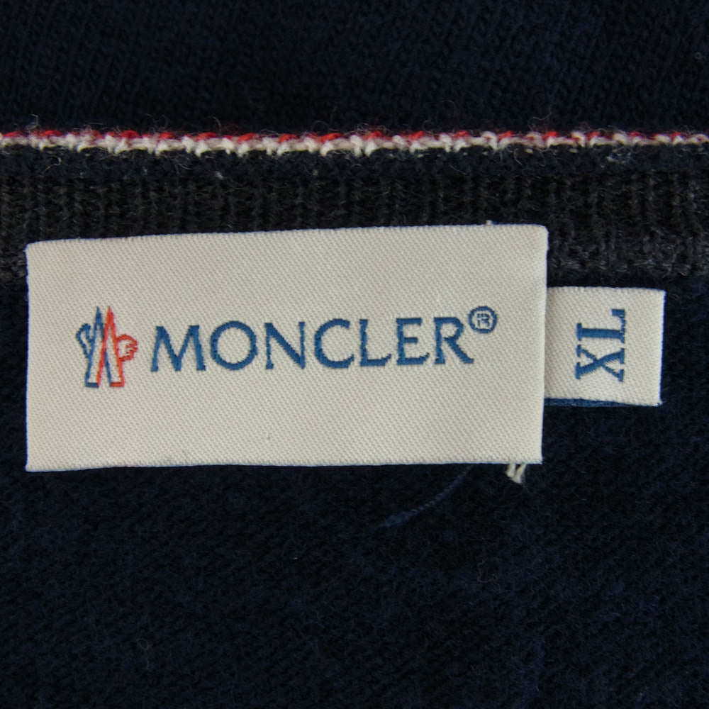 MONCLER モンクレール 420919011600 97576 MAGLIONE TRICOT GIROCOLLO クルーネック ウール セーター ネイビー系 XL【中古】