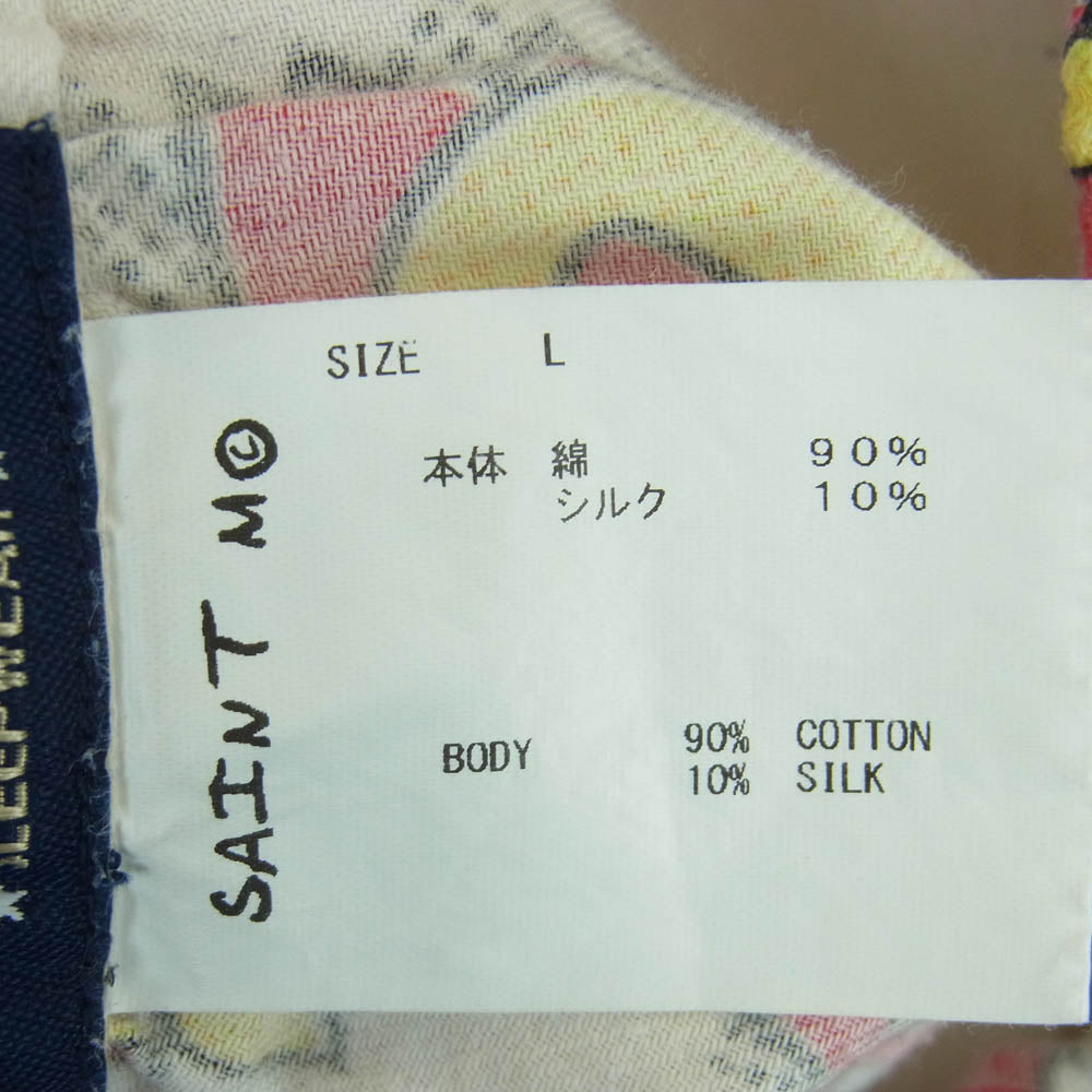 SAINT MICHAEL セントマイケル 22AW SM-A22-0000-028 PAJAMA PANTS POW パジャマ パンツ ホワイト系 レッド系 イエロー系 L【中古】