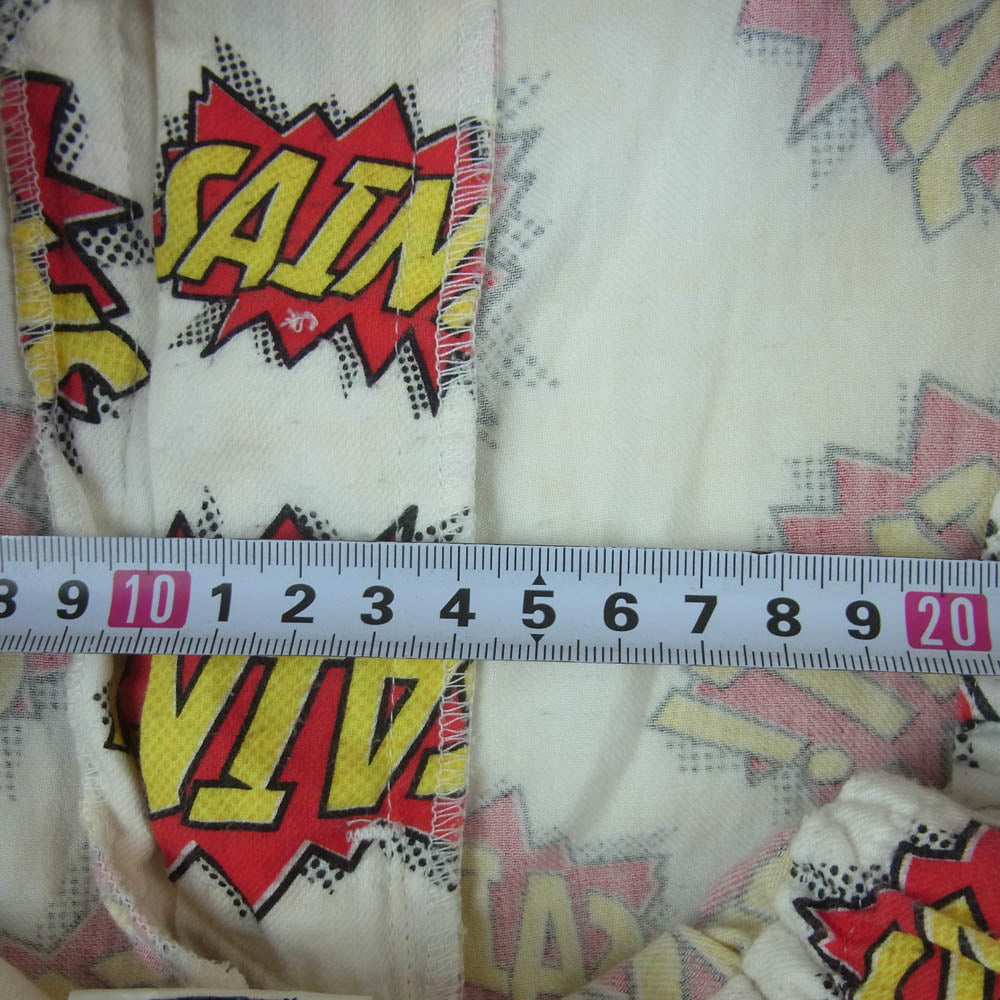 SAINT MICHAEL セントマイケル 22AW SM-A22-0000-028 PAJAMA PANTS POW パジャマ パンツ ホワイト系 レッド系 イエロー系 L【中古】
