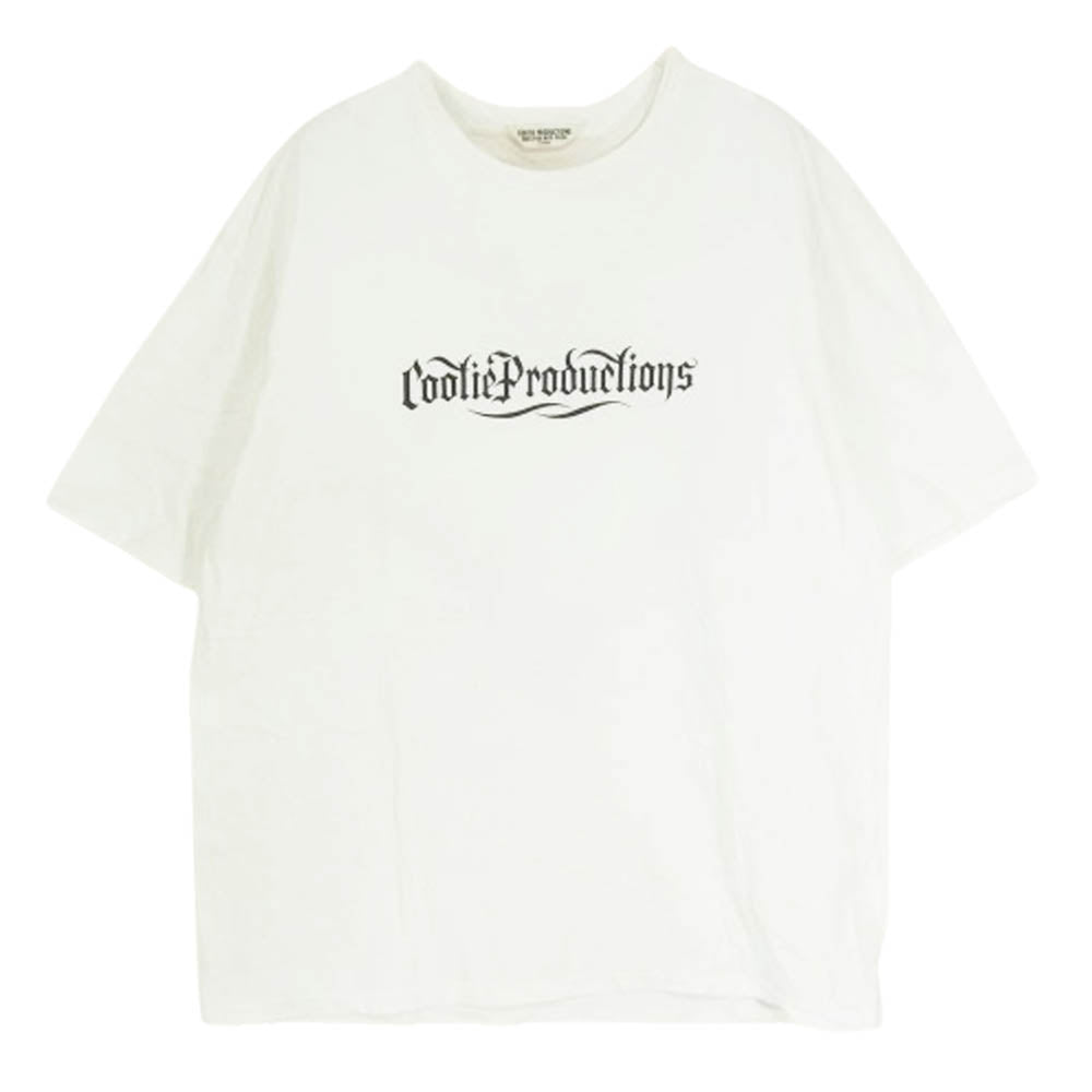 COOTIE クーティー ロゴ クルーネック 丸首 ショートスリーブ 半袖 Tシャツ ホワイト系 L【中古】