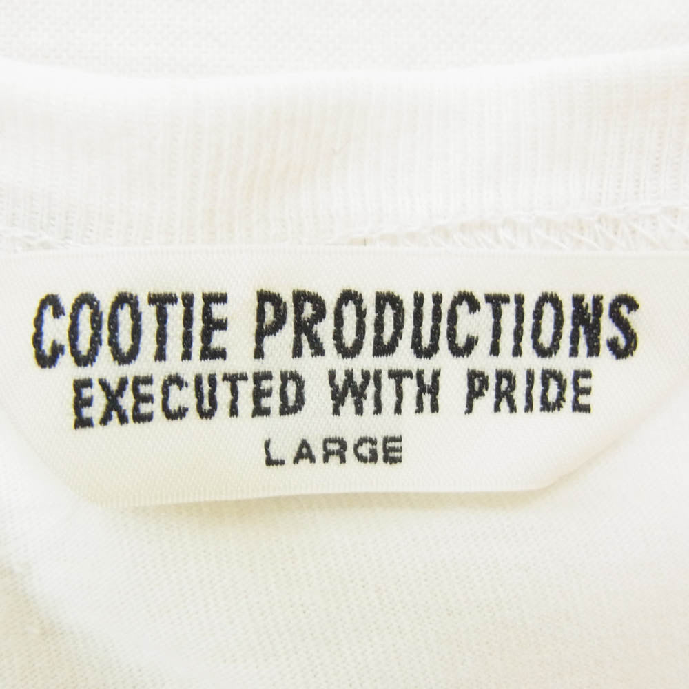 COOTIE クーティー ロゴ クルーネック 丸首 ショートスリーブ 半袖 Tシャツ ホワイト系 L【中古】