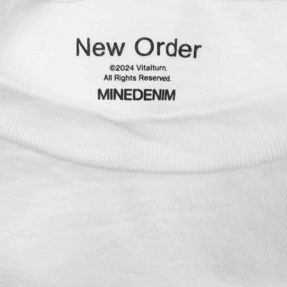 MINEDENIM マインデニム MND-NOW003 New Order TOUCHED BY THE HAND OF GOD Crewneck T-SH ニューオーダー プリント Tシャツ 半袖カットソー ホワイト系 XL【中古】
