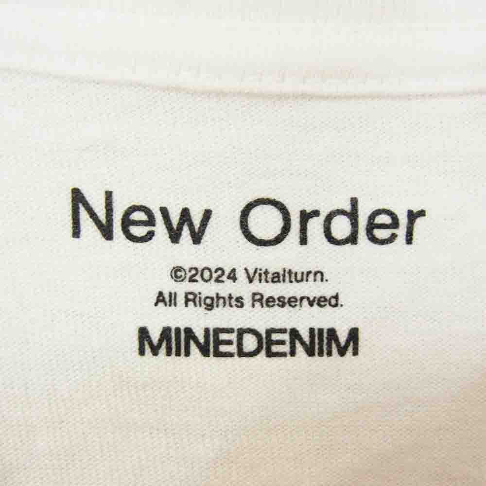 MINEDENIM マインデニム MND-NOW003 New Order TOUCHED BY THE HAND OF GOD Crewneck T-SH ニューオーダー プリント Tシャツ 半袖カットソー ホワイト系 XL【中古】