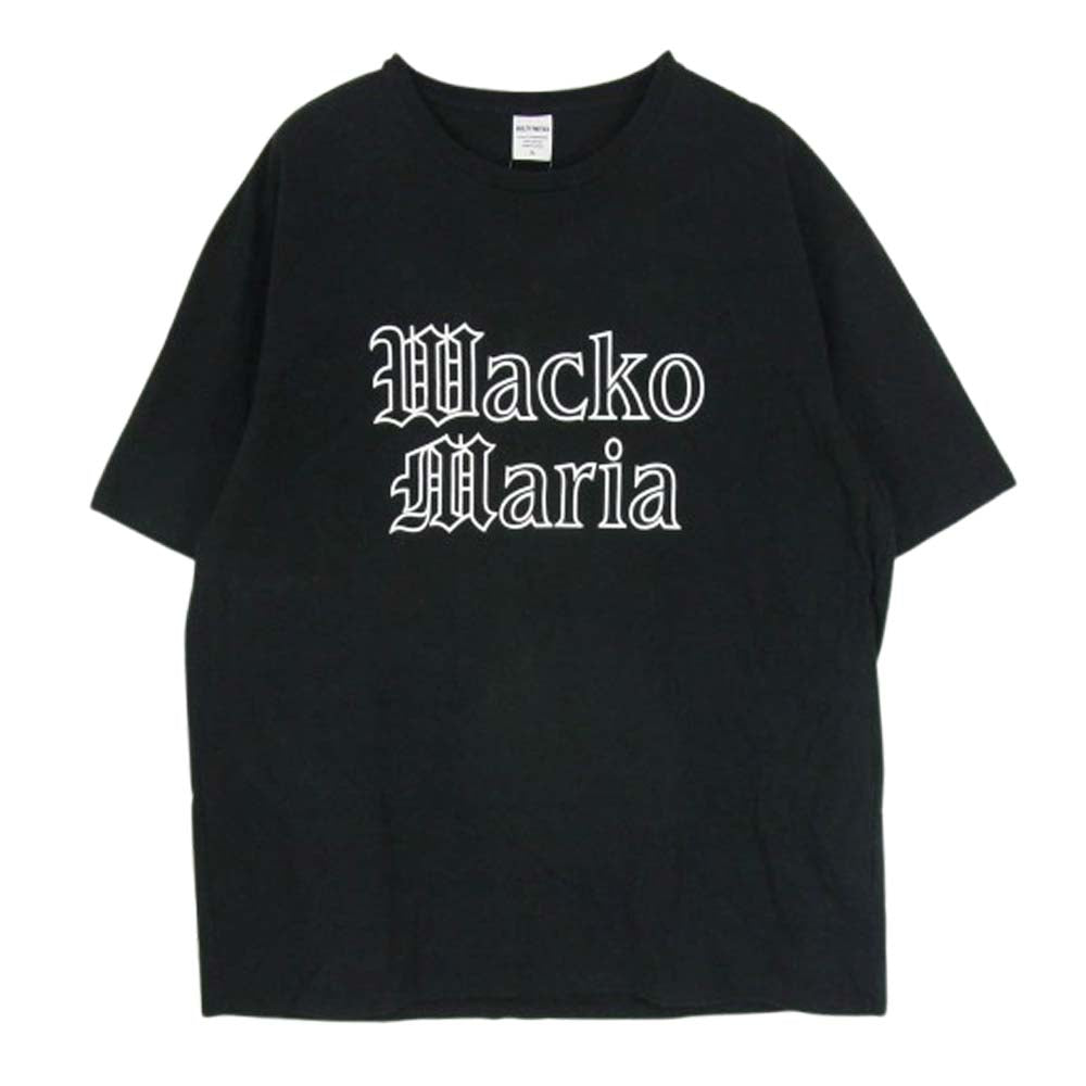 WACKO MARIA ワコマリア 24SS 24SSE-WMT-WT01 HEAVY WEIGHT T-SHIRT ロゴプリント Tシャツ 半袖カットソー ブラック系 XL【中古】