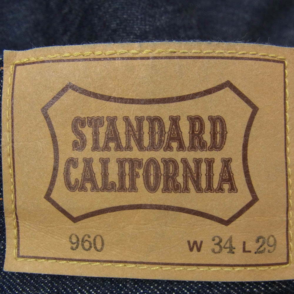 STANDARD CALIFORNIA スタンダードカリフォルニア 960 セルビッチ デニムパンツ ボタンフライ インディゴブルー系 34【中古】
