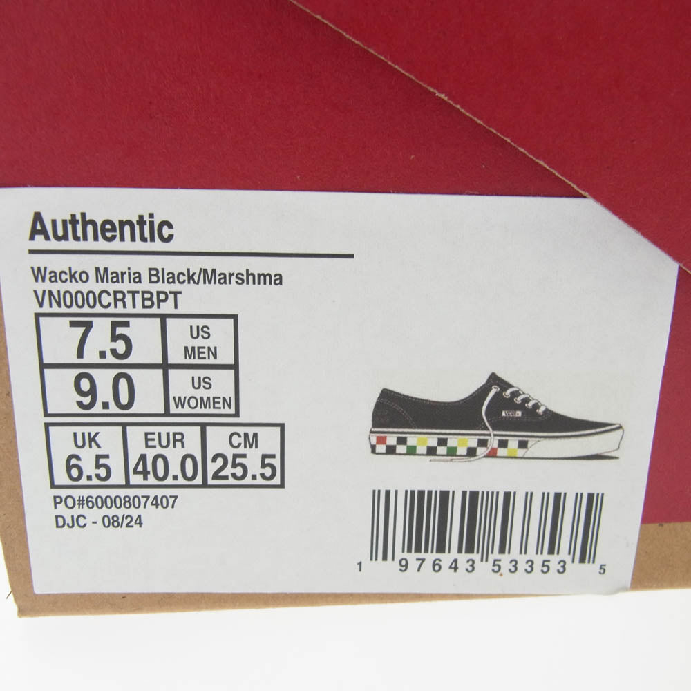 WACKO MARIA ワコマリア 721278 VANS バンズ ローカット スニーカー 25.5cm【新古品】【未使用】【中古】