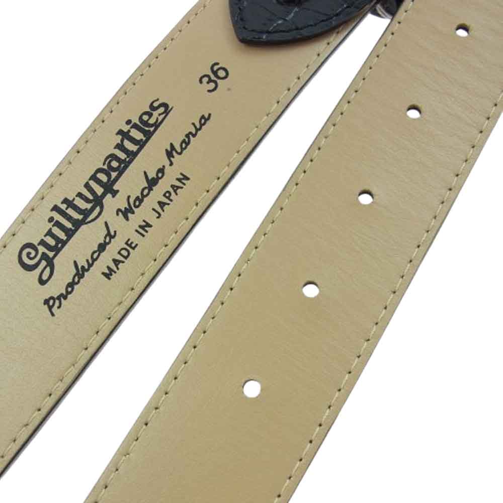 WACKO MARIA ワコマリア WMGP-BL03 LEATHER BELT TYPE-1 レザー ベルト ブラック系 36【新古品】【未使用】【中古】
