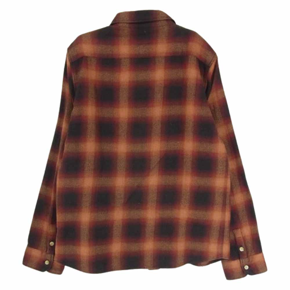 glamb グラム オンブレチェック コットン 長袖シャツ オレンジ系 3【中古】