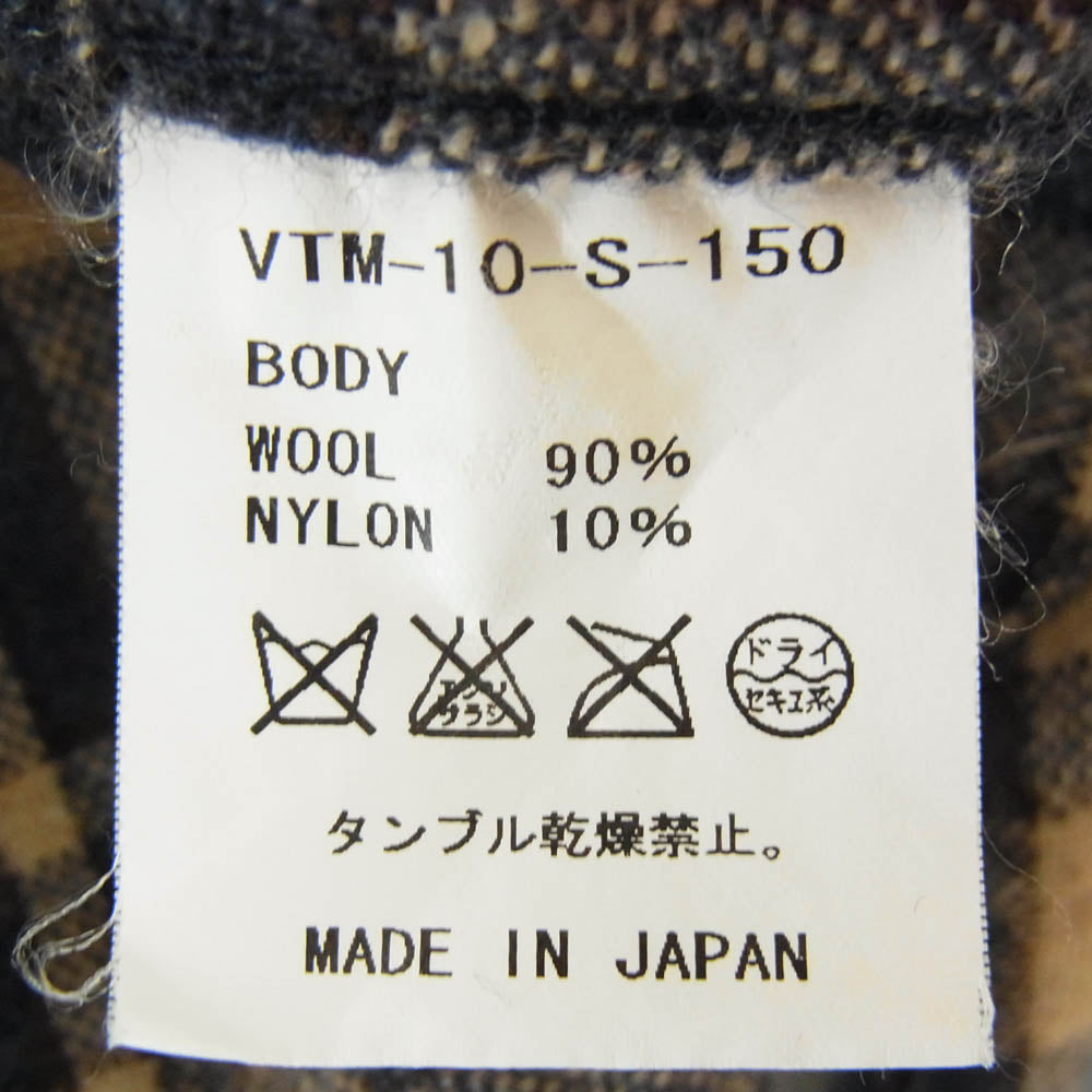 VICTIM ヴィクティム VTM-10-S-150 ウール チェック柄 長袖シャツ ネイビー系 L【中古】