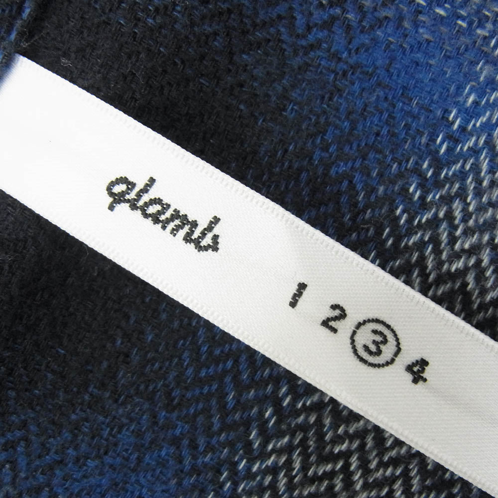 glamb グラム オンブレチェック コットン ロングスリーブ 長袖 シャツ ブルー系 3【中古】
