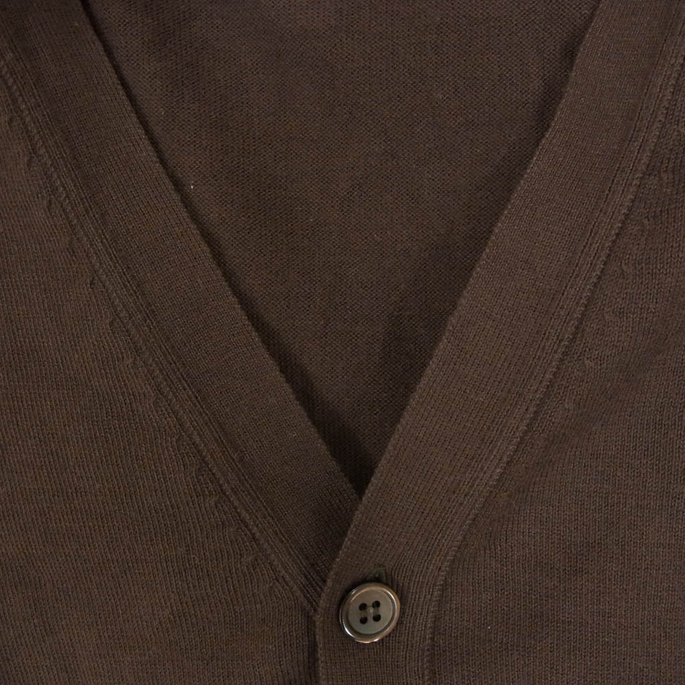 VICTIM ヴィクティム VTM-12-LIMITED-002 × JOHN SMEDLEY ジョンスメドレー コットン バイカラー カーディガン ブラウン系 L【新古品】【未使用】【中古】