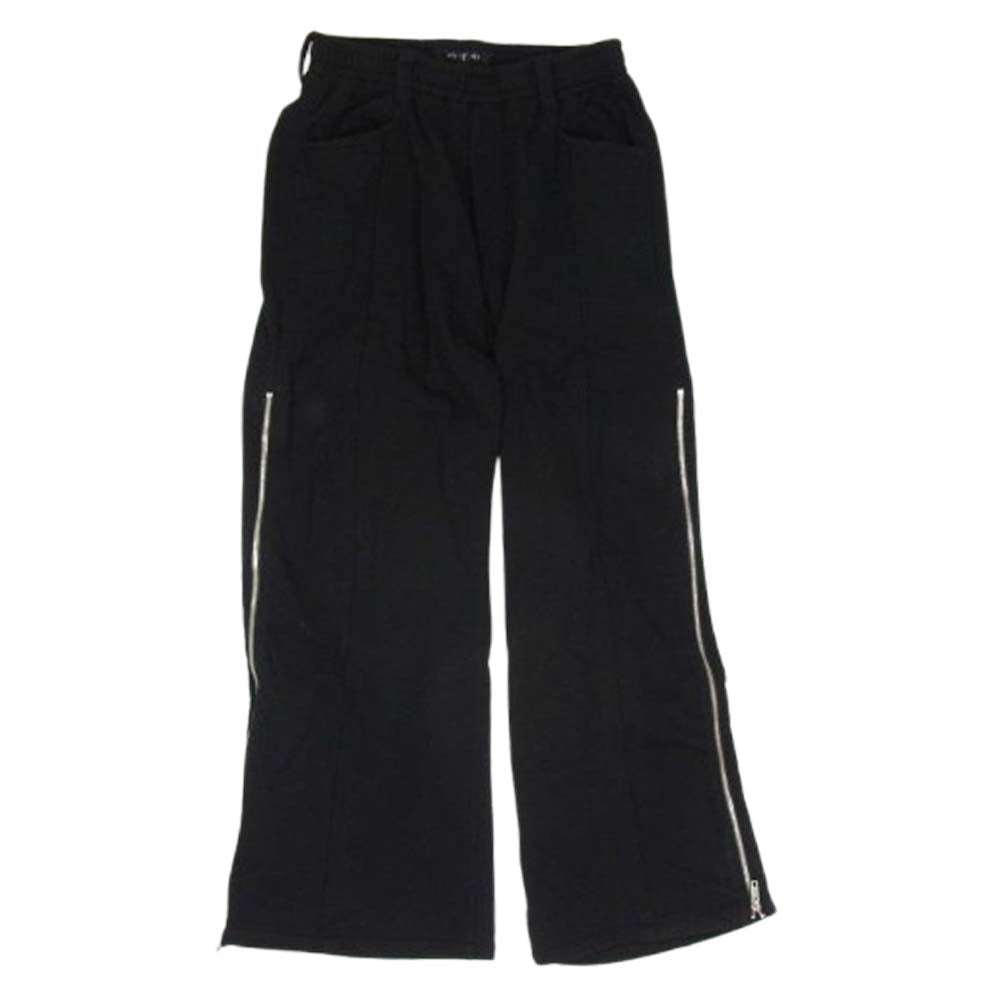 NO ID. ノーアイディ 25SS BLACK ブラック 456006-941P サイドZIP サイドフレア PT ワイド スウェットパンツ ブラック系 1【中古】
