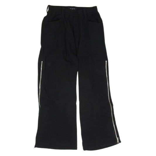 NO ID. ノーアイディ 25SS BLACK ブラック 456006-941P サイドZIP サイドフレア PT ワイド スウェットパンツ ブラック系 1【中古】