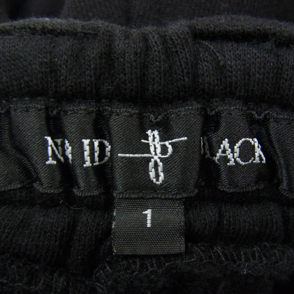 NO ID. ノーアイディ 25SS BLACK ブラック 456006-941P サイドZIP サイドフレア PT ワイド スウェットパンツ ブラック系 1【中古】