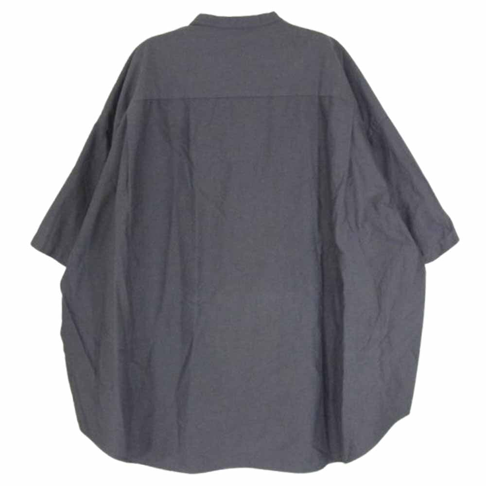 GRAPHPAPER グラフペーパー GM231-50232B Oxford Oversizd S/S Band Collar Shirt オックスフォード オーバーサイズド バンドカラー 半袖シャツ グレー系 F【中古】