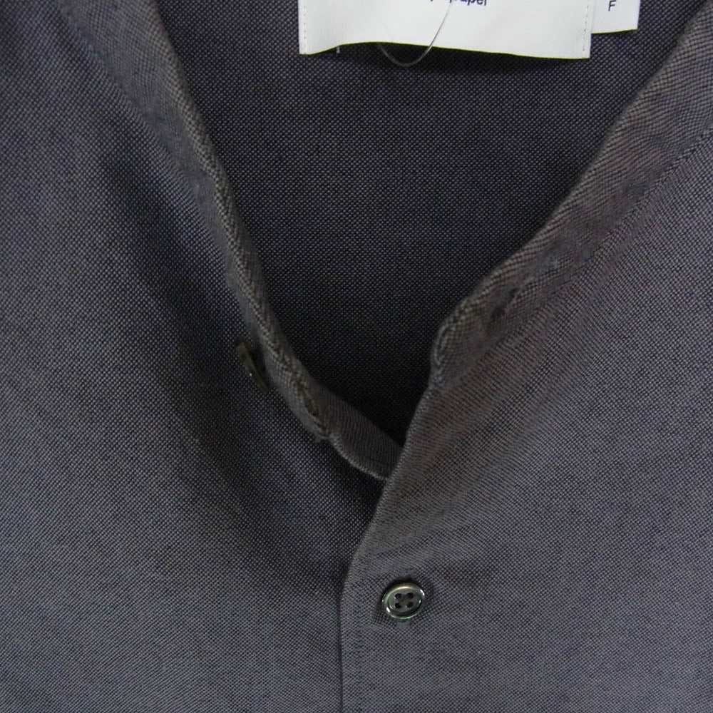 GRAPHPAPER グラフペーパー GM231-50232B Oxford Oversizd S/S Band Collar Shirt オックスフォード オーバーサイズド バンドカラー 半袖シャツ グレー系 F【中古】