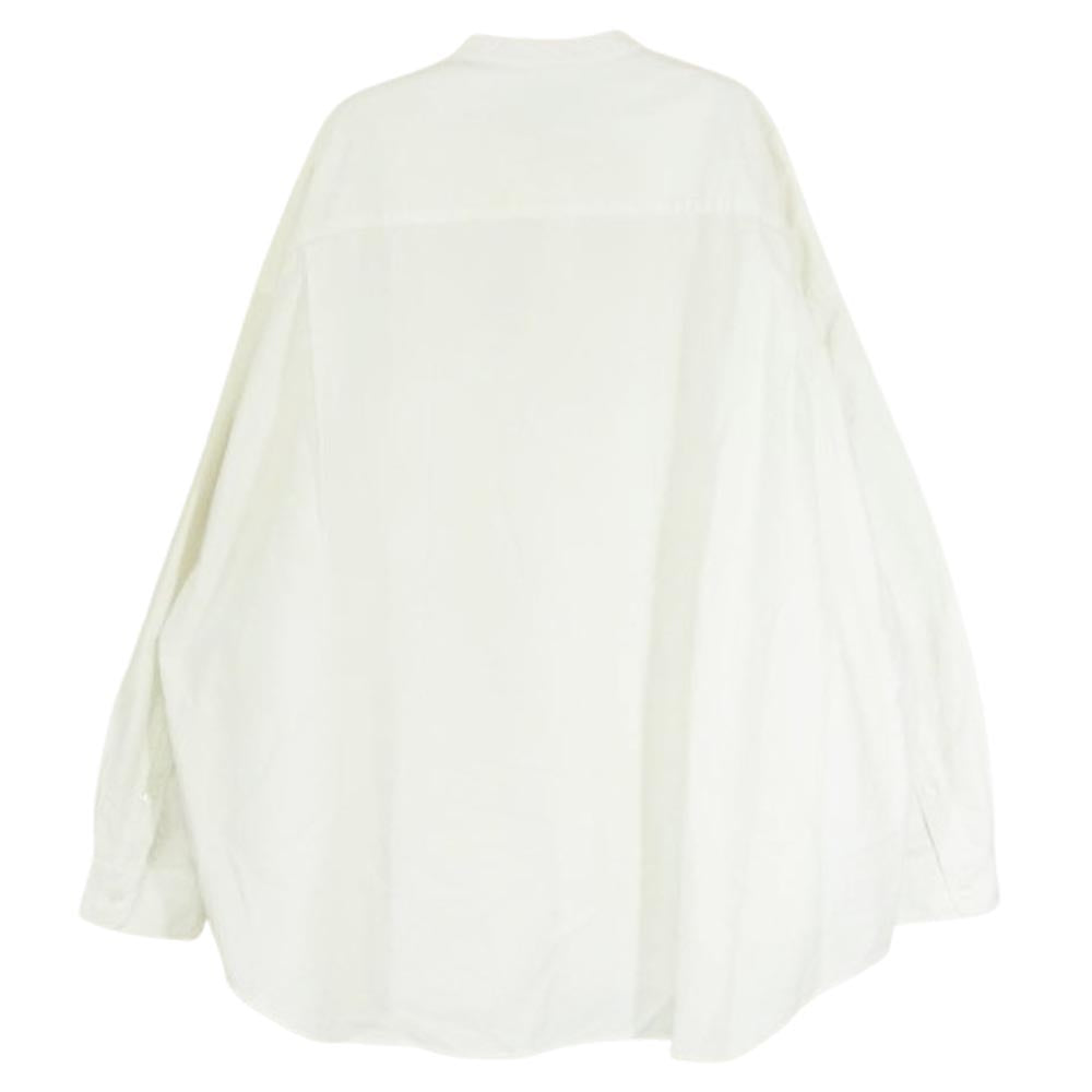 GRAPHPAPER グラフペーパー GM223-50072B Oxford Oversized Band Collar Shirt オックスフォード オーバーサイズド バンドカラー 長袖シャツ ホワイト系 F【中古】