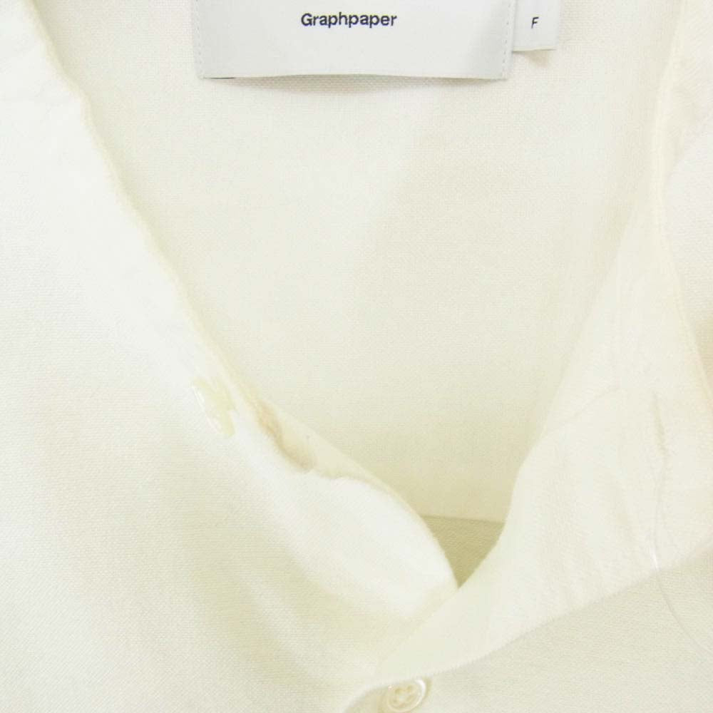 GRAPHPAPER グラフペーパー GM223-50072B Oxford Oversized Band Collar Shirt オックスフォード オーバーサイズド バンドカラー 長袖シャツ ホワイト系 F【中古】