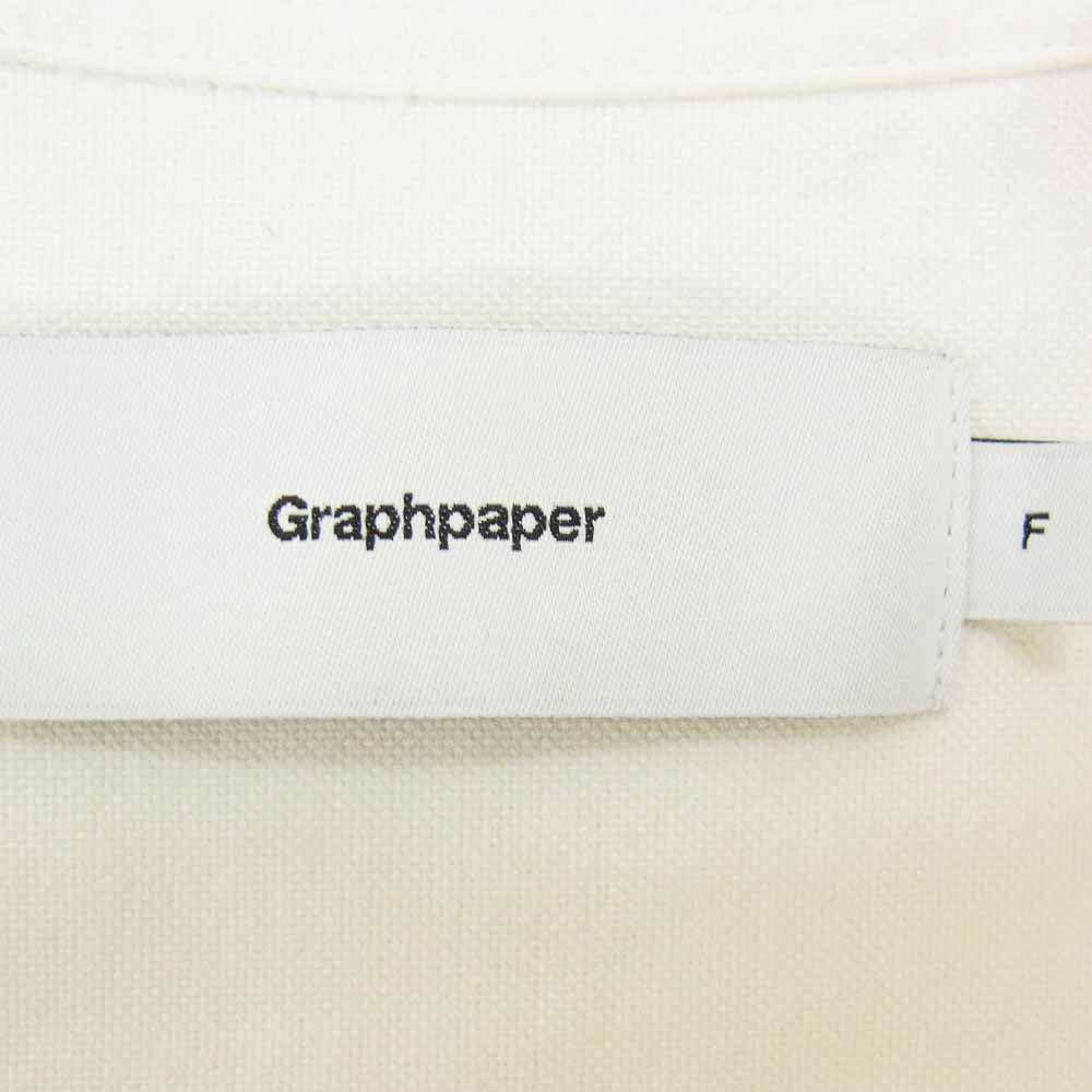 GRAPHPAPER グラフペーパー GM223-50072B Oxford Oversized Band Collar Shirt オックスフォード オーバーサイズド バンドカラー 長袖シャツ ホワイト系 F【中古】