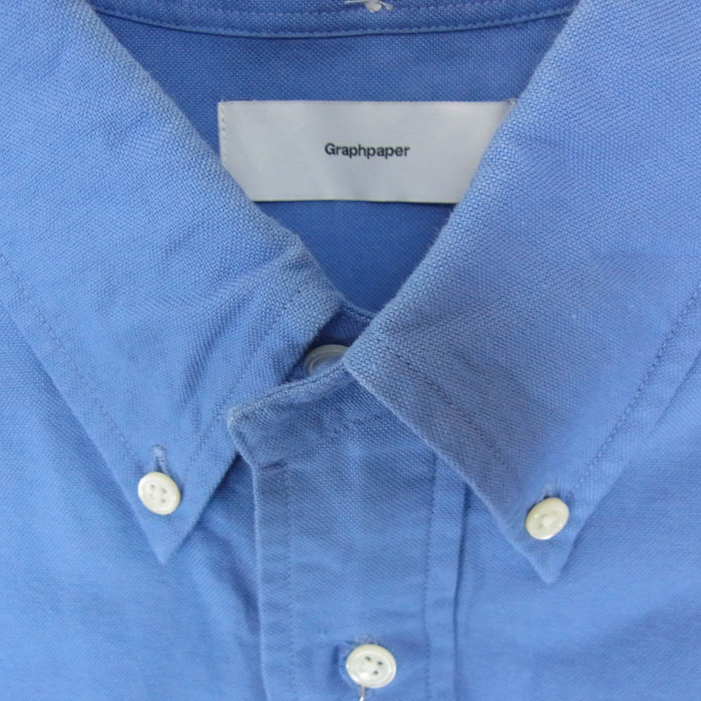 GRAPHPAPER グラフペーパー 23SS GM231-50235B Oxford OVERSIZED BD PULLOVER SHIRT オックスフォード オーバーサイズド ボタンダウン プルオーバー 半袖シャツ ブルー系 F【中古】