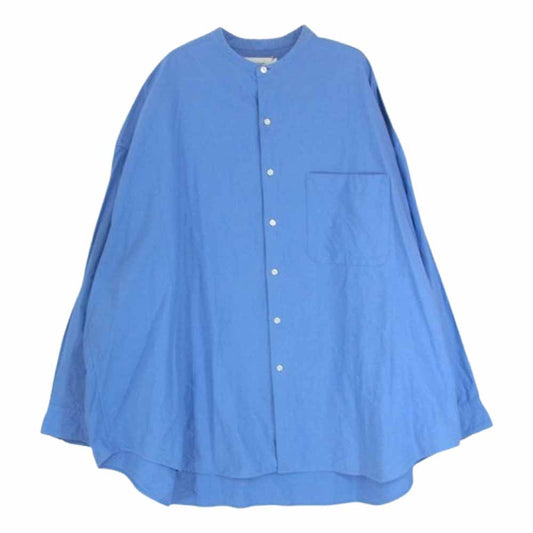 GRAPHPAPER グラフペーパー GM223-50072B Oxford Oversized Band Collar Shirt オックスフォード オーバーサイズド バンドカラー 長袖シャツ ブルー系 F【中古】