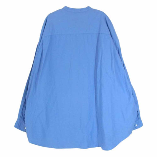 GRAPHPAPER グラフペーパー GM223-50072B Oxford Oversized Band Collar Shirt オックスフォード オーバーサイズド バンドカラー 長袖シャツ ブルー系 F【中古】