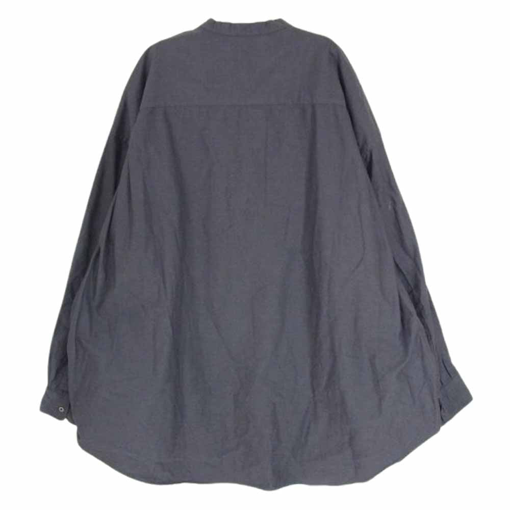 GRAPHPAPER グラフペーパー GM213-50137B Oxford Oversized Band Collar Shirt オックスフォード オーバーサイズド バンドカラー 長袖シャツ グレー チャコール系 F【中古】