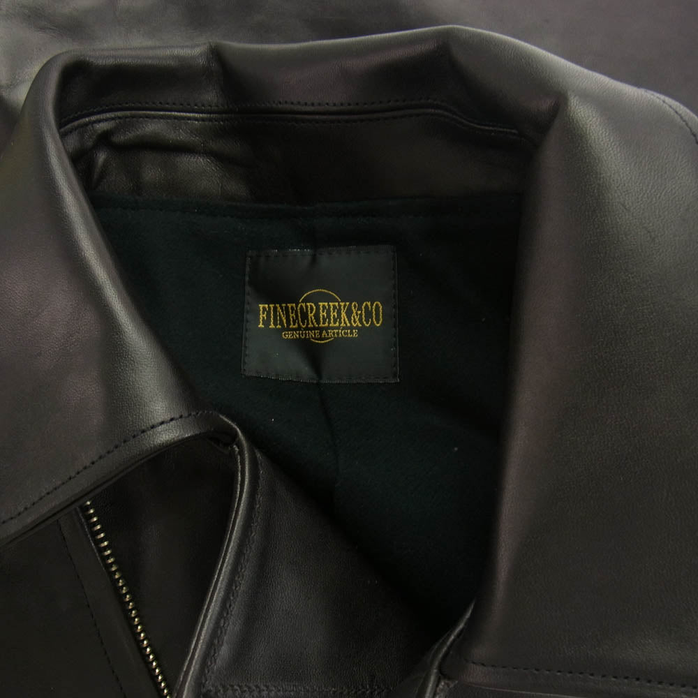 FINE CREEK LEATHERS ファインクリークレザー 24SS ACJK057 Sports Jacket Berkeley horseleather バークレイホースハイド ダブル スポーツ レザージャケット ブラック系 38【新古品】【未使用】【中古】