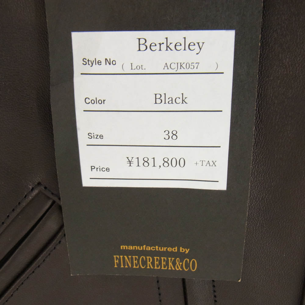 FINE CREEK LEATHERS ファインクリークレザー 24SS ACJK057 Sports Jacket Berkeley horseleather バークレイホースハイド ダブル スポーツ レザージャケット ブラック系 38【新古品】【未使用】【中古】