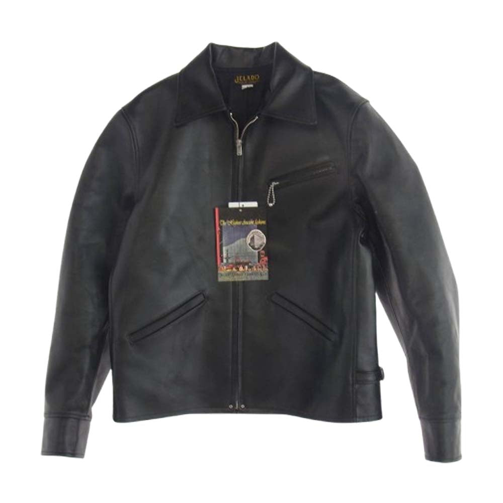 JELADO ジェラード AG72417 BASIC COLLECTION 24/7 Leather Sports Jacket horseleather 茶芯 ホースハイド レザー スポーツ ジャケット ブラック系 M【極上美品】【中古】