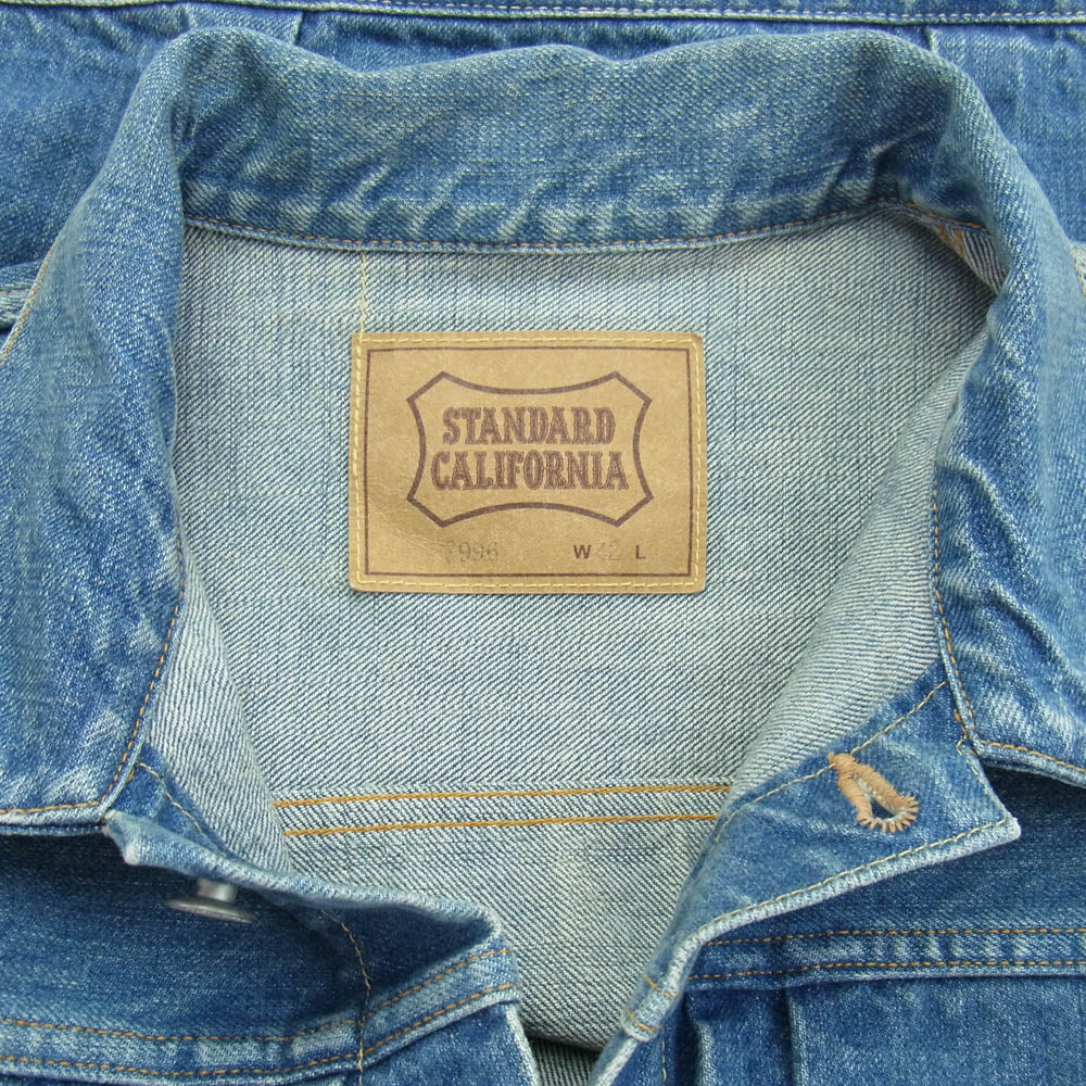 STANDARD CALIFORNIA スタンダードカリフォルニア S996 SD Denim Jacket Vintage Wash 1st タイプ ヴィンテージ ウォッシュ ファースト デニム ジャケット インディゴブルー系 42【極上美品】【中古】