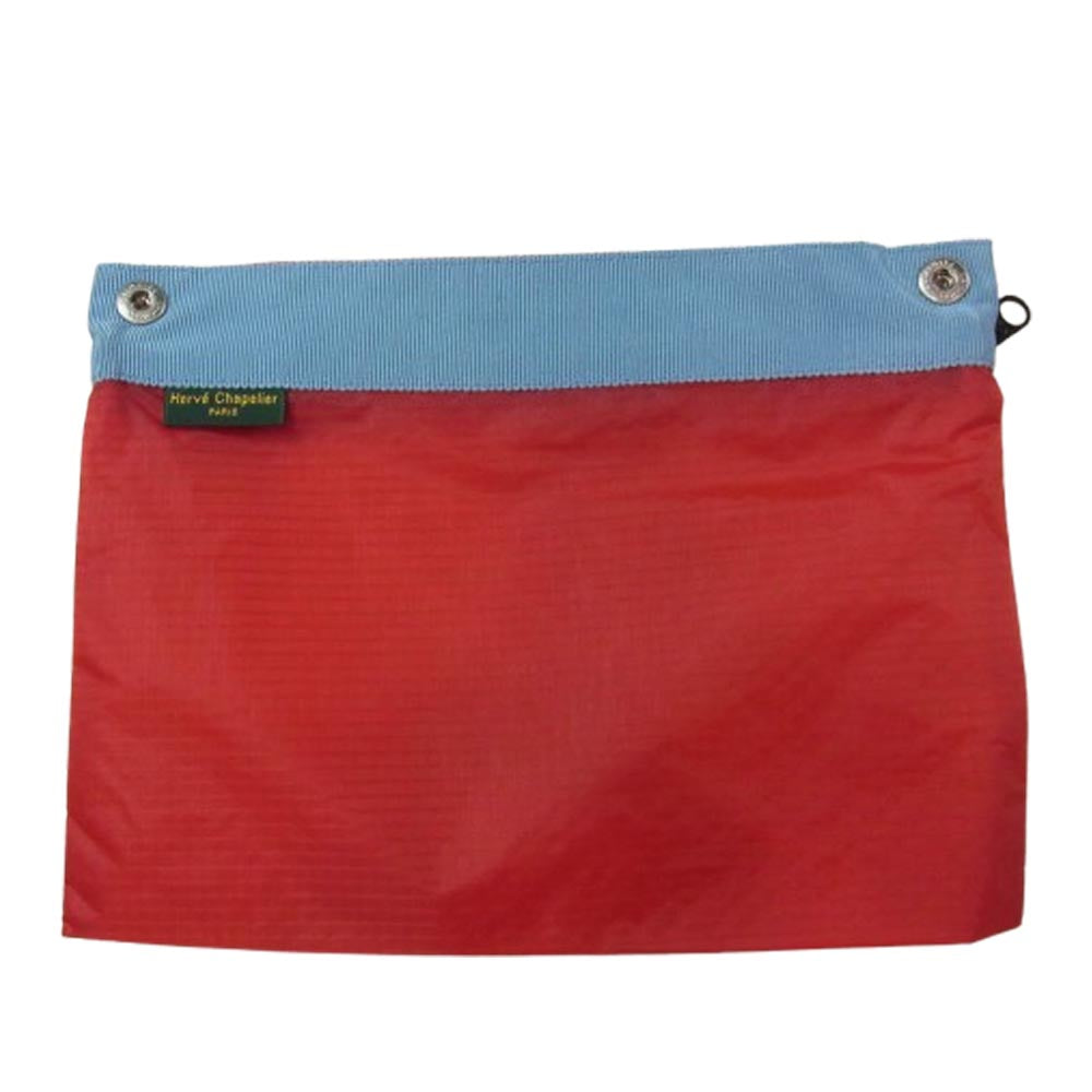 Herve Chapelier エルベ・シャプリエ パラシュート クロスポーチ S レッド系【極上美品】【中古】