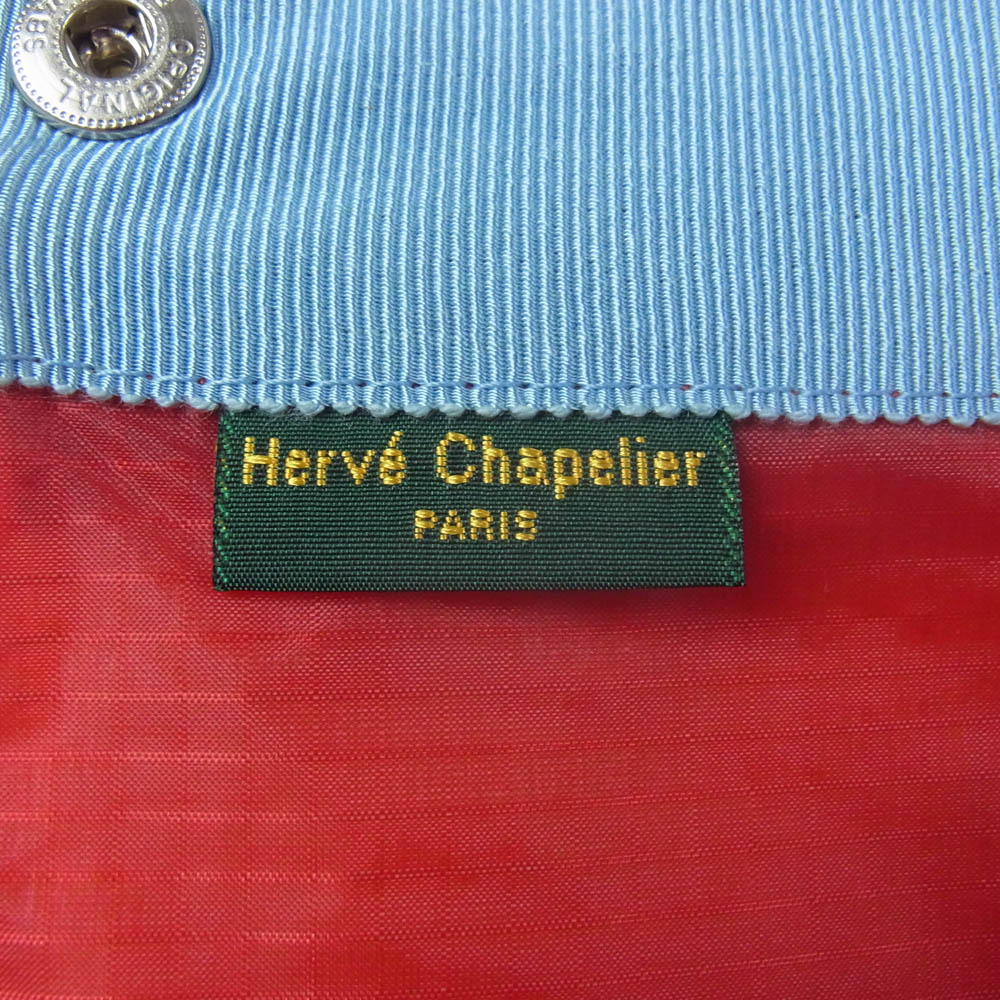 Herve Chapelier エルベ・シャプリエ パラシュート クロスポーチ S レッド系【極上美品】【中古】