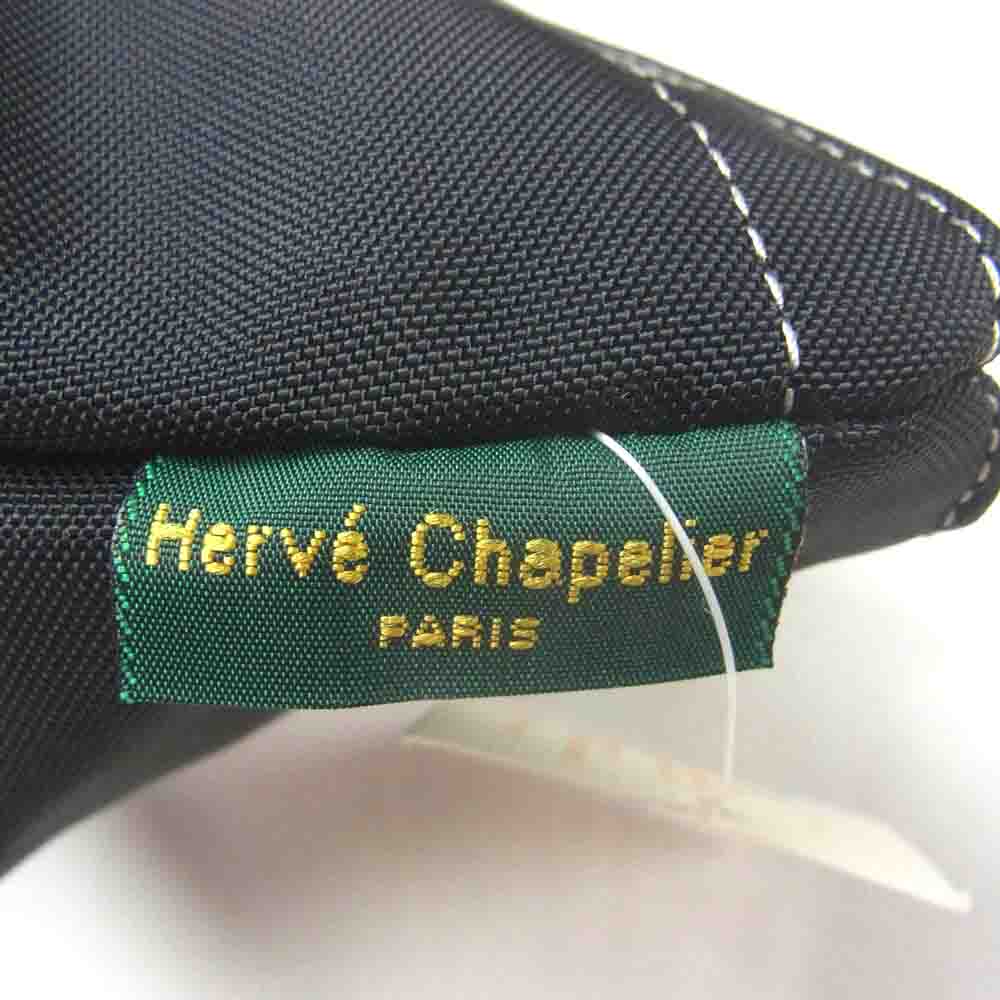 Herve Chapelier エルベ・シャプリエ 929N ナイロン舟型 ポーチ S ミニポーチ ブラック系【新古品】【未使用】【中古】
